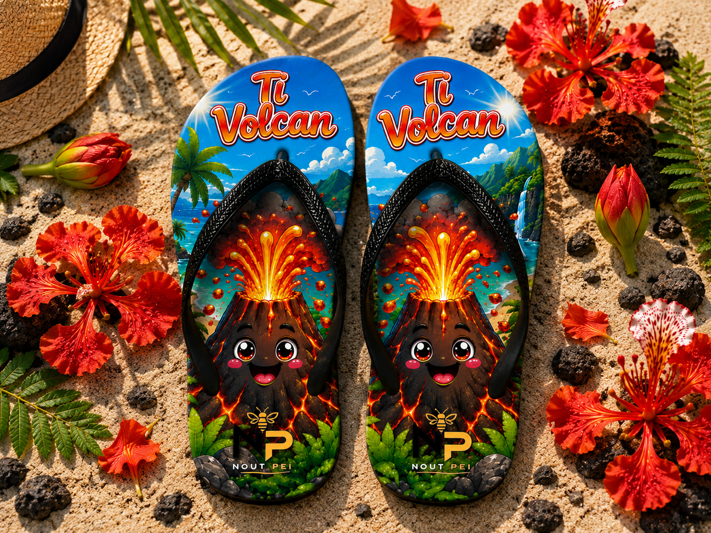 Tongs Enfant Nout Péi Kids – Édition Ti Volcan