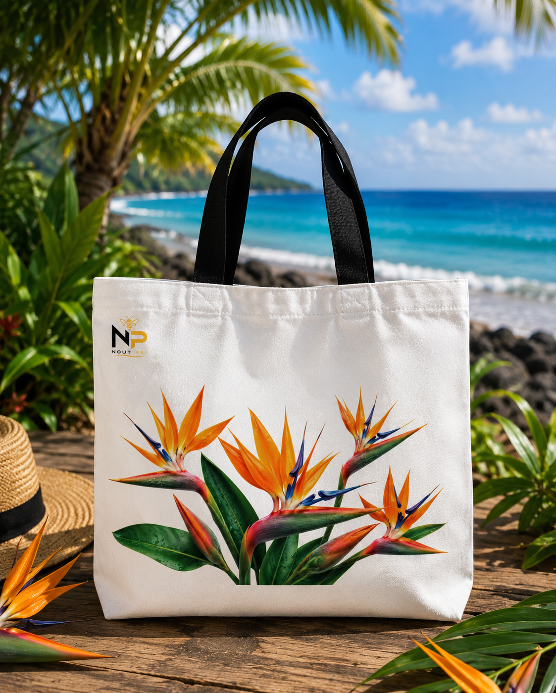 Tote Bag Nout Péi – Édition Oiseau de Paradis