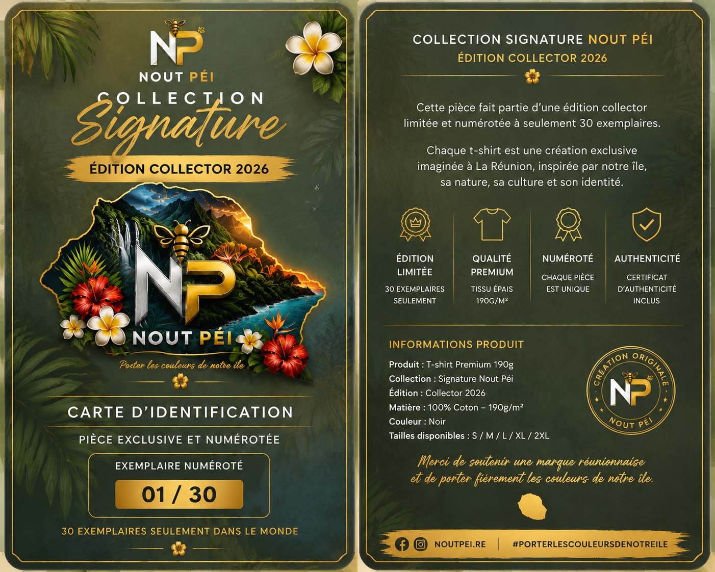 T-shirt 190g Premium – Édition Collector Nout Péi 2026