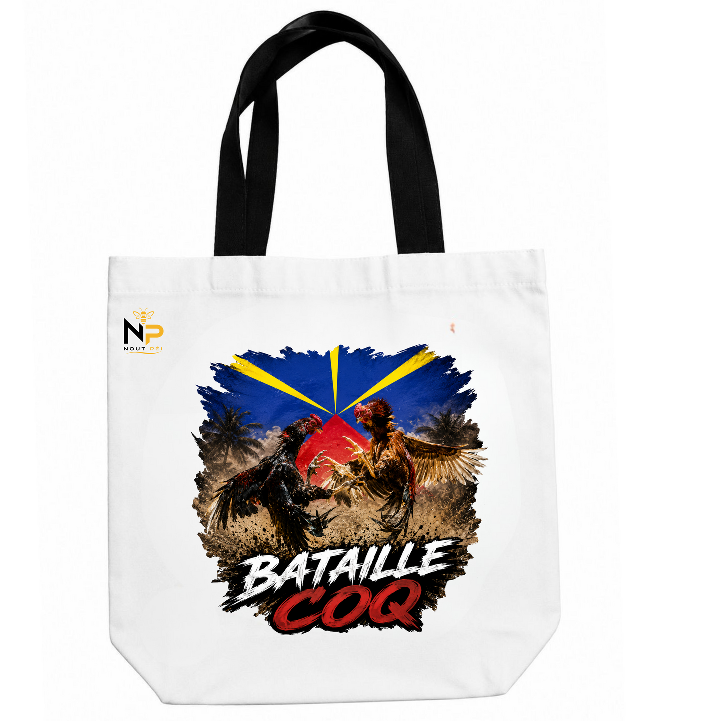 Tote Bag Nout Péi – Édition Bataille Coq