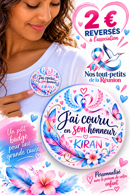 Badge épingle solidaire – Nos tout-petits de La Réunion – 7,5 cm