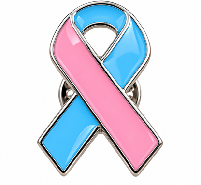 Pin's Ruban Rose et Bleu en Métal – Sensibilisation au Deuil Périnatal