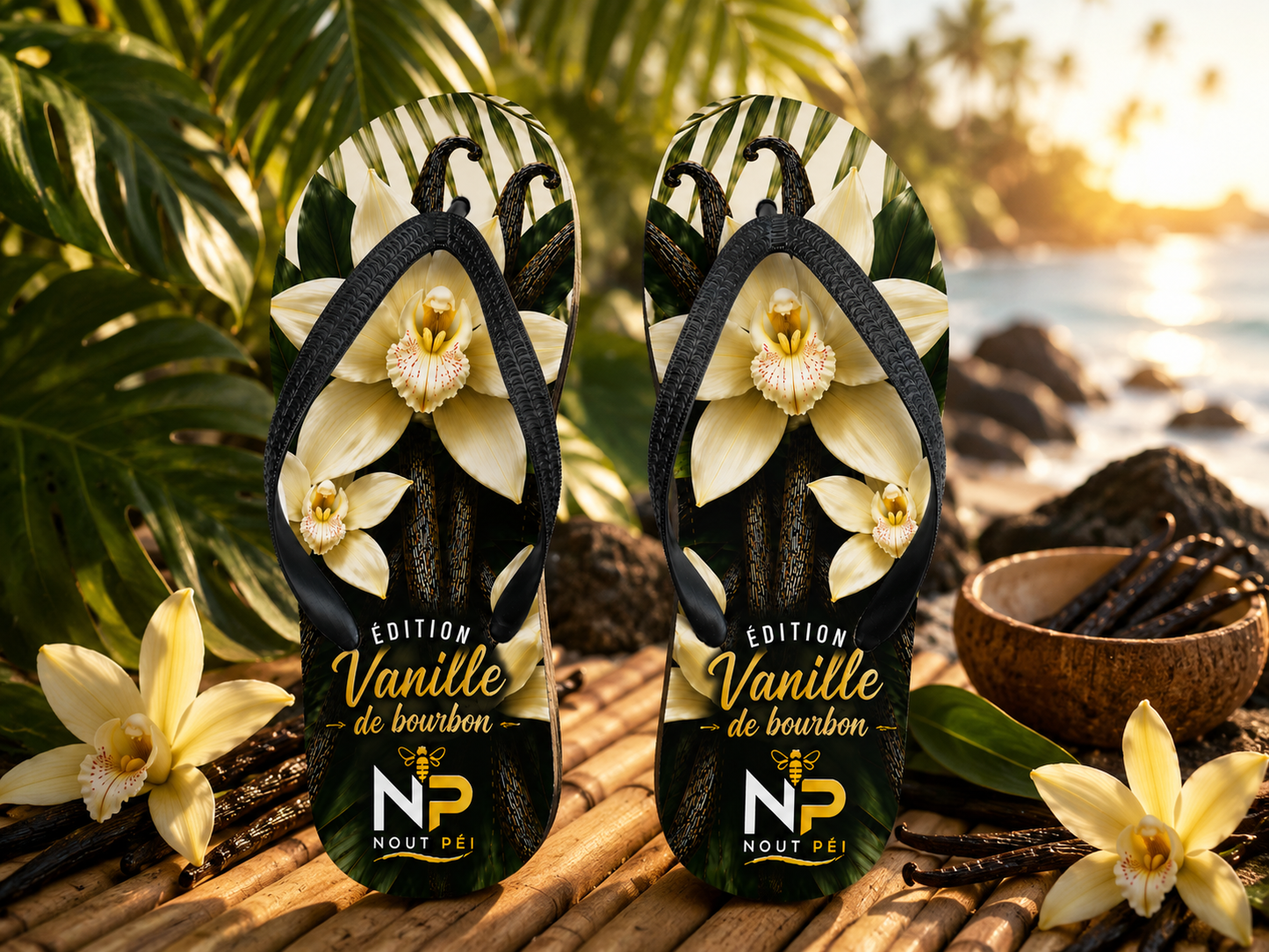 Tongs Nout Péi – Édition Vanille de Bourbon