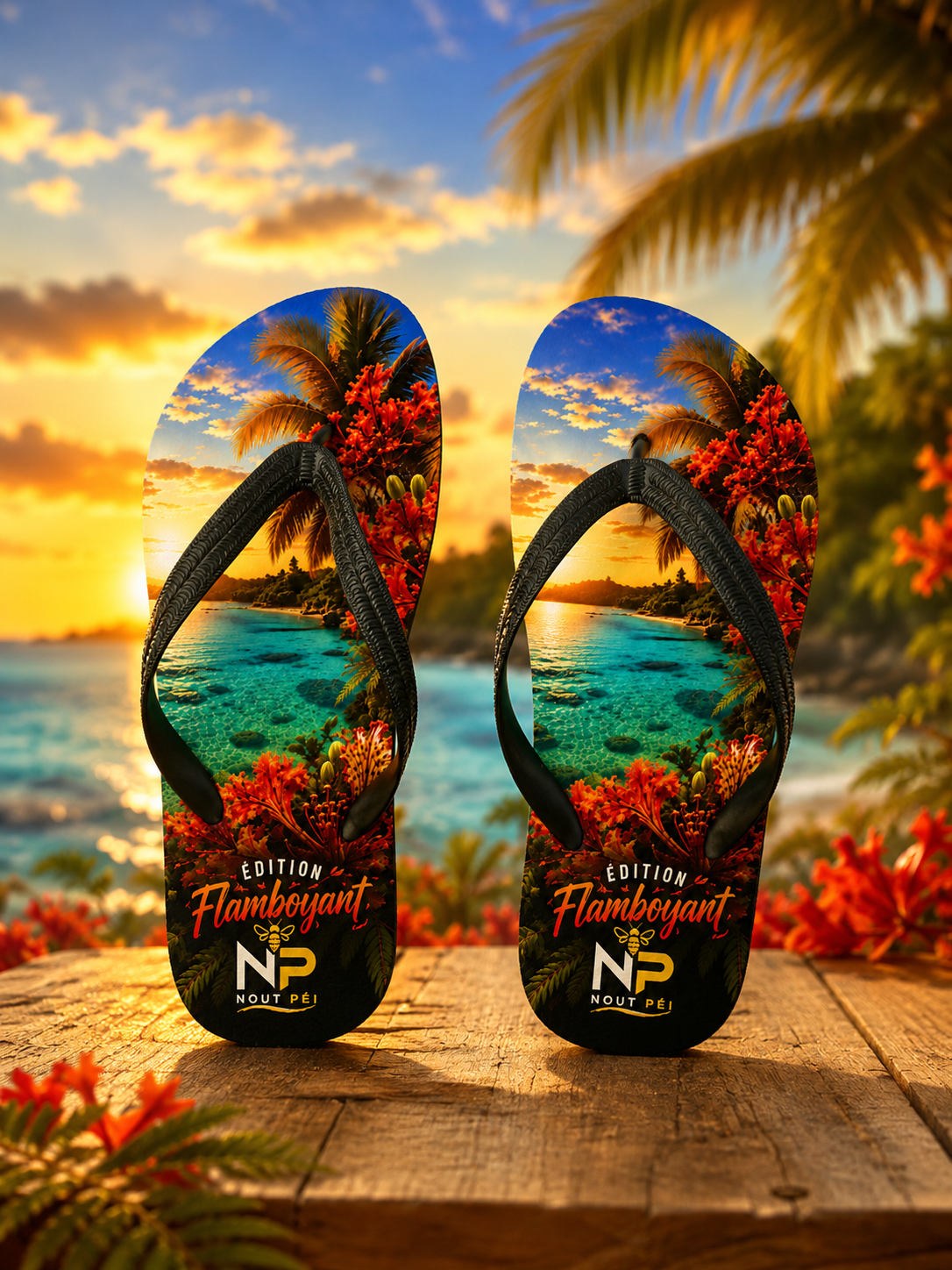 Tongs Nout Péi – Édition flamboyant