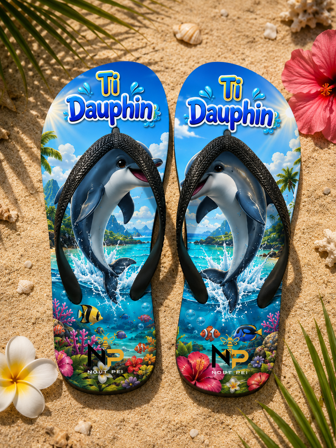Tongs Enfant Nout Péi Kids – Édition Ti Dauphin
