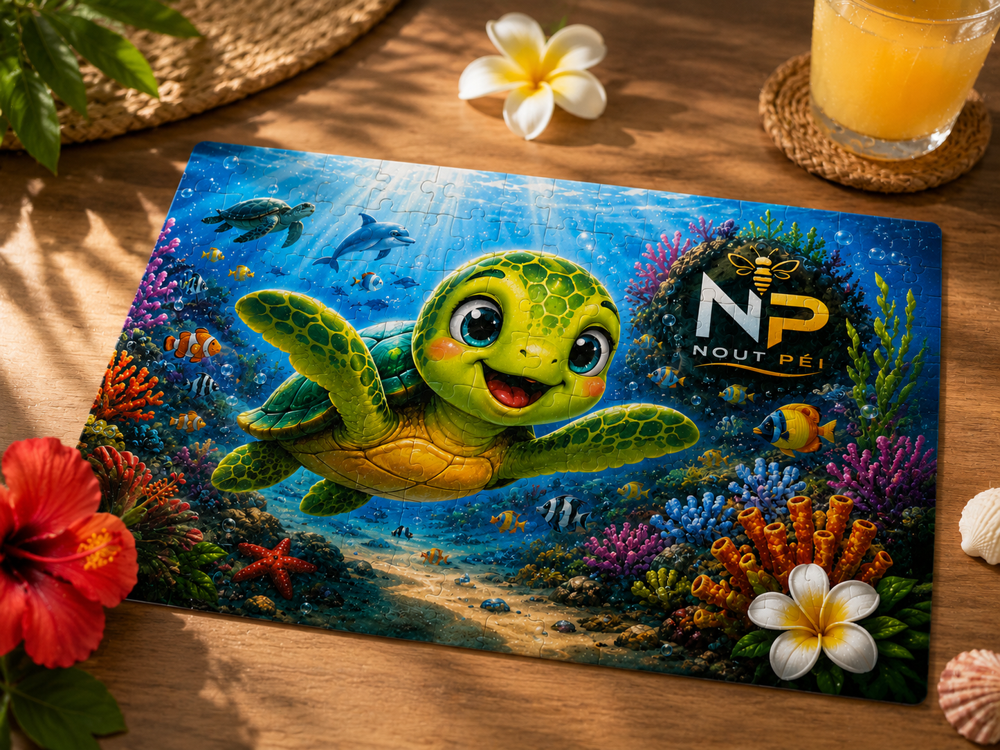 Puzzle Enfant 120 Pièces – Ti Tortue | Nout Péi