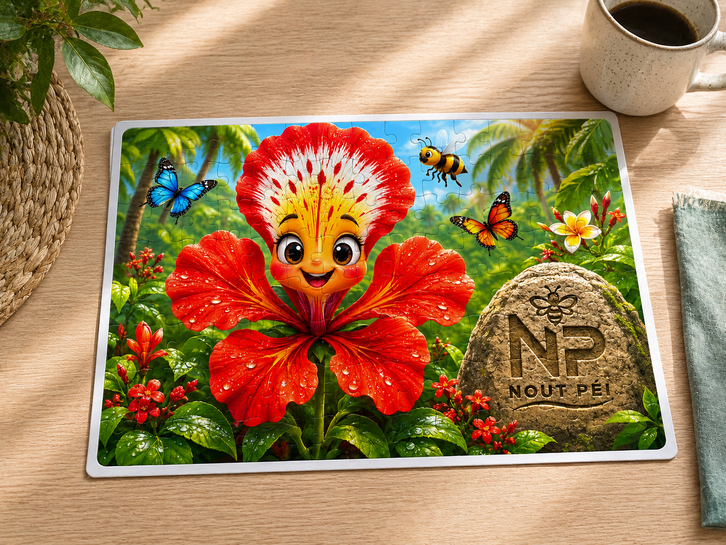 Puzzle Enfant 120 Pièces – Ti Flamboyant | Nout Péi