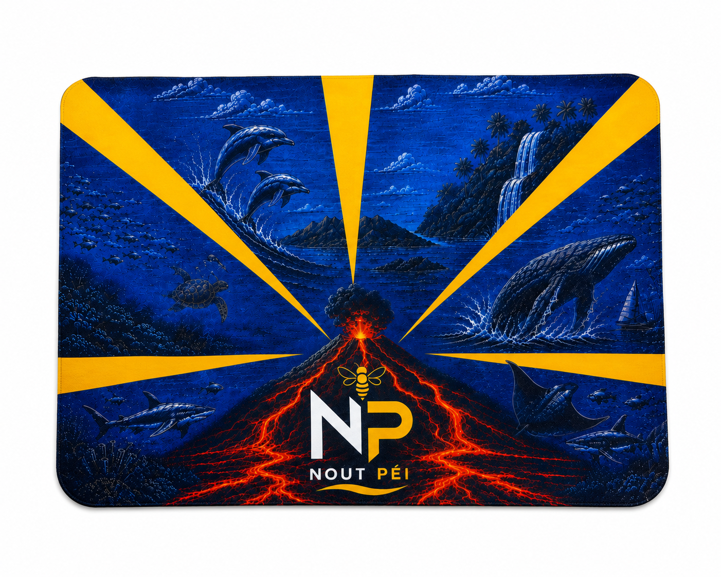 Tapis de souris en simili cuir – Édition Volcan de La Réunion | Nout Péi