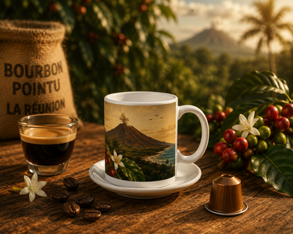 Tasse Expresso 8 oz avec Anse – Édition Bourbon Pointu | Nout Péi