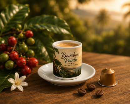 Tasse Expresso 8 oz avec Anse – Édition Bourbon Pointu | Nout Péi