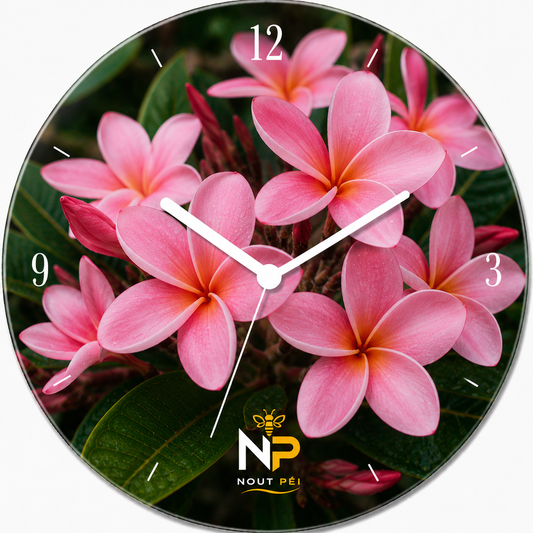 Horloge murale Frangipanier Rose  | Nout Péi