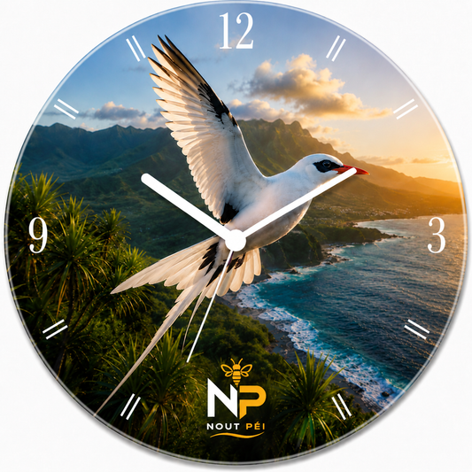 Horloge Murale en Verre  – Édition Paille-en-Queue | Nout Péi