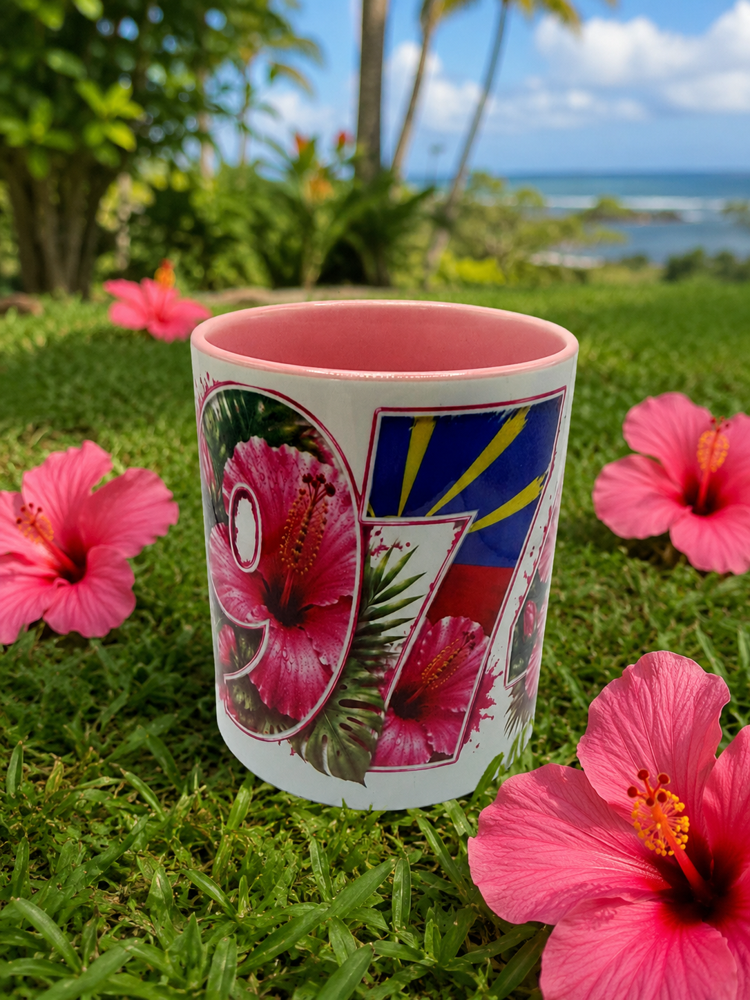 Mug Édition Hibiscus rose – Collection Nout Péi