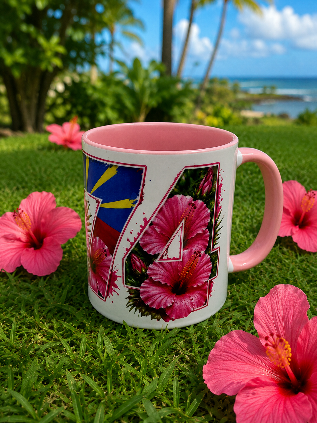 Mug Édition Hibiscus rose – Collection Nout Péi