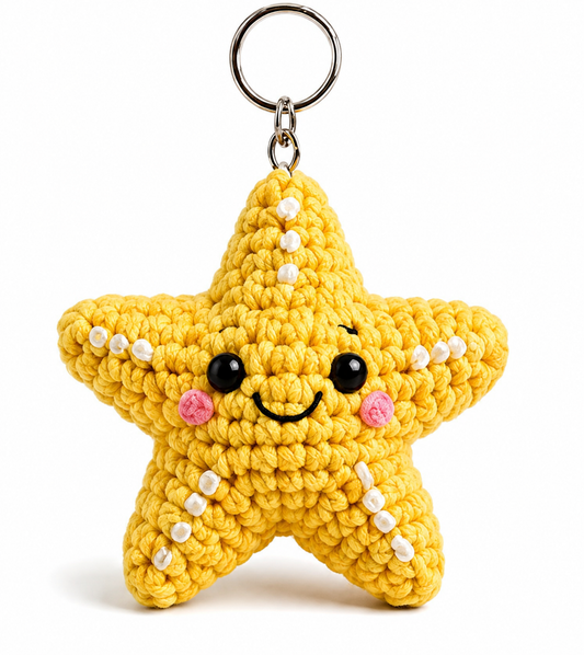 Porte-clés Étoile de Mer au Crochet | Collection Les Amis de l'Océan