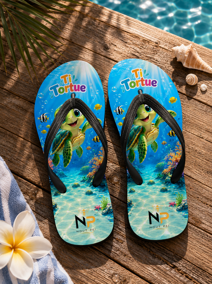 Tongs Enfant Nout Péi – Édition Ti Tortue