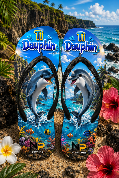 Tongs Enfant Nout Péi Kids – Édition Ti Dauphin