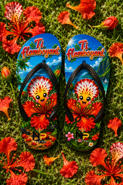 Tongs Enfant Nout Péi Kids – Édition Ti Flamboyant