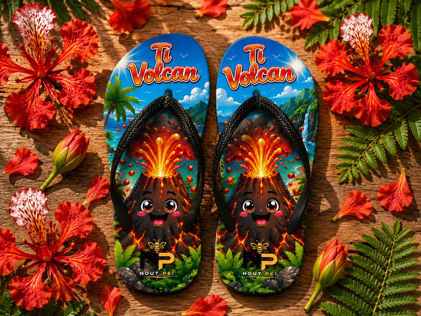 Tongs Enfant Nout Péi Kids – Édition Ti Volcan