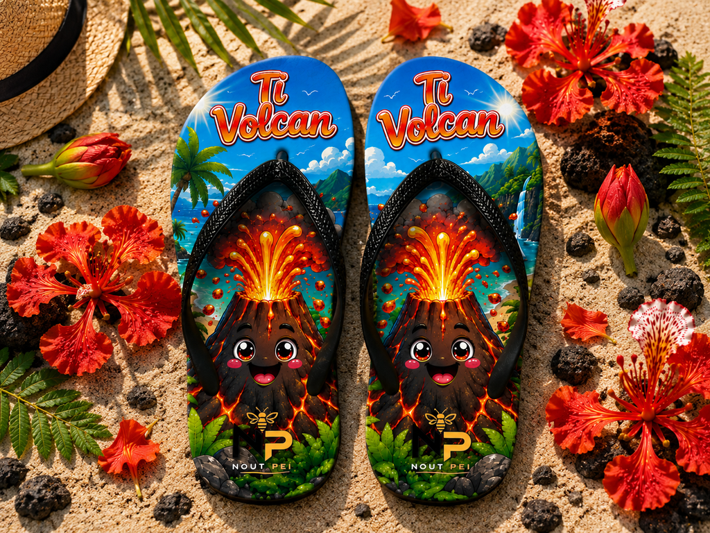 Tongs Enfant Nout Péi Kids – Édition Ti Volcan