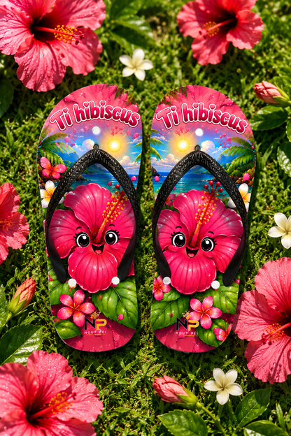 Tongs Enfant Nout Péi Kids – Édition Ti Hibiscus