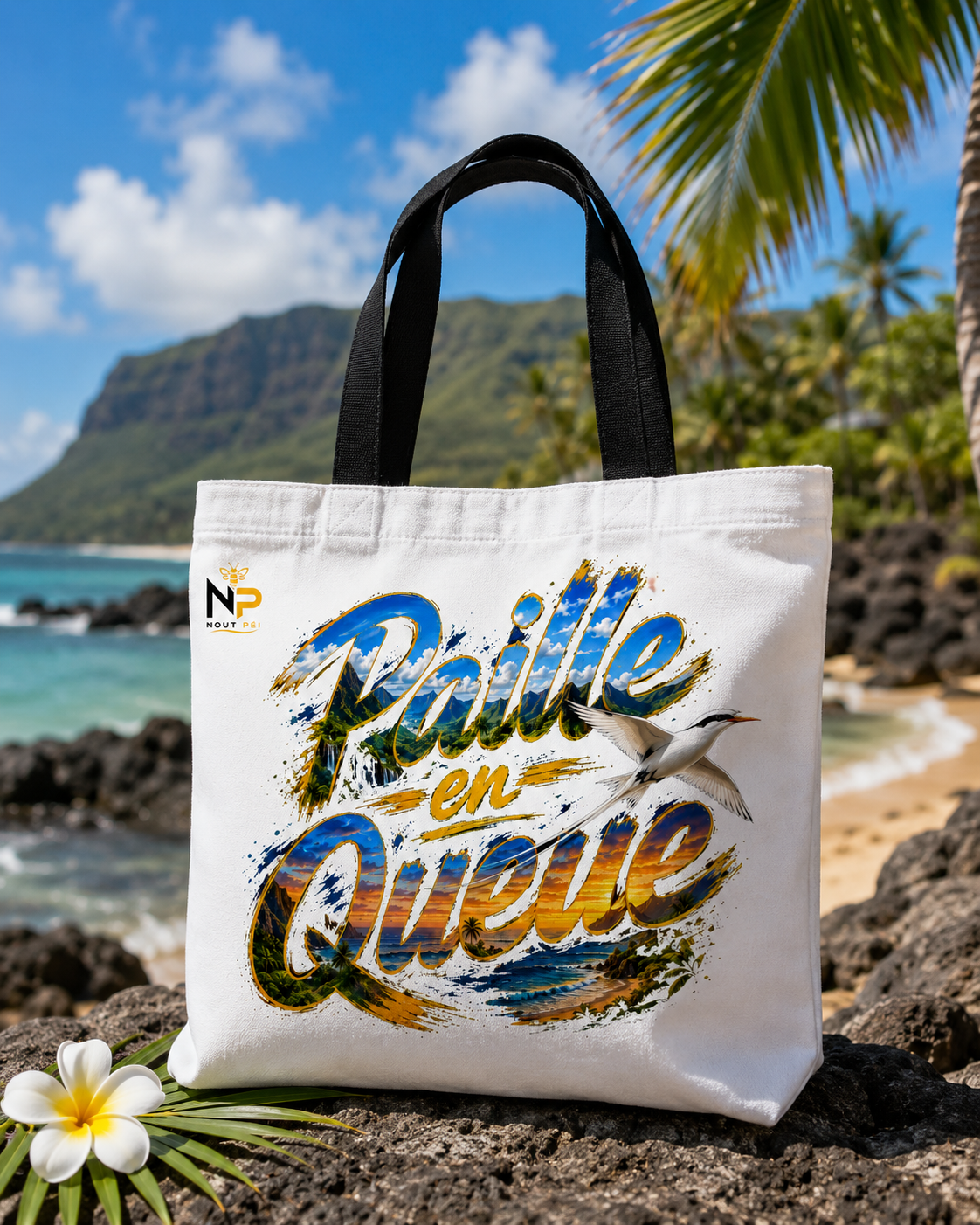 Tote Bag Nout Péi – Édition Paille en Queue