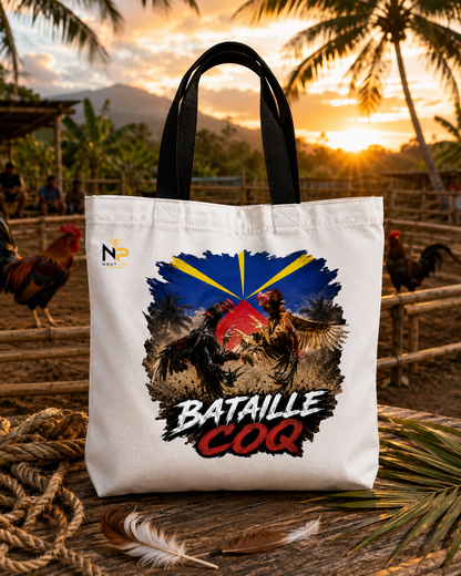 Tote Bag Nout Péi – Édition Bataille Coq