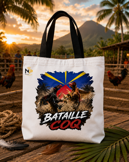 Tote Bag Nout Péi – Édition Bataille Coq