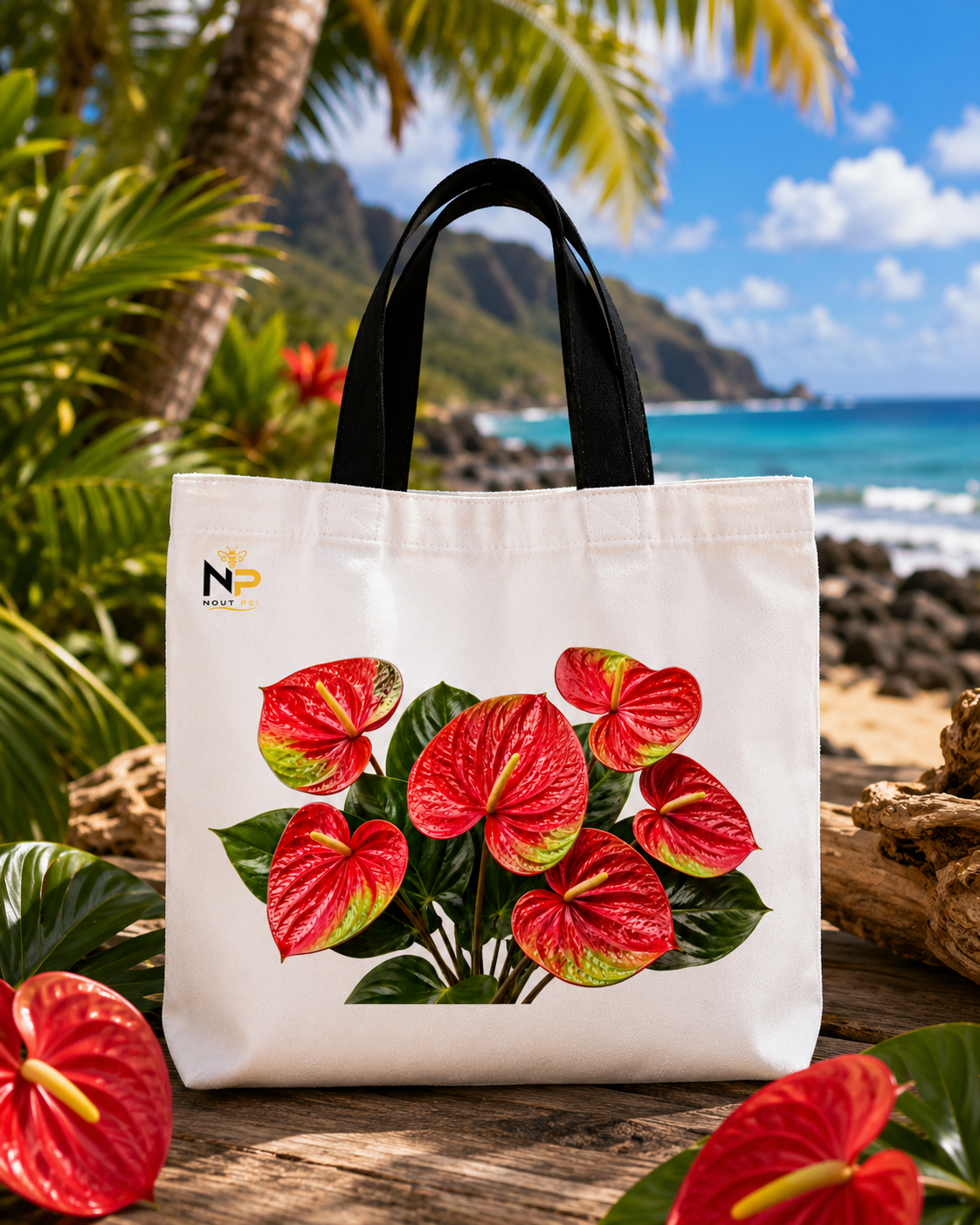 Tote Bag Nout Péi – Édition Anthurium