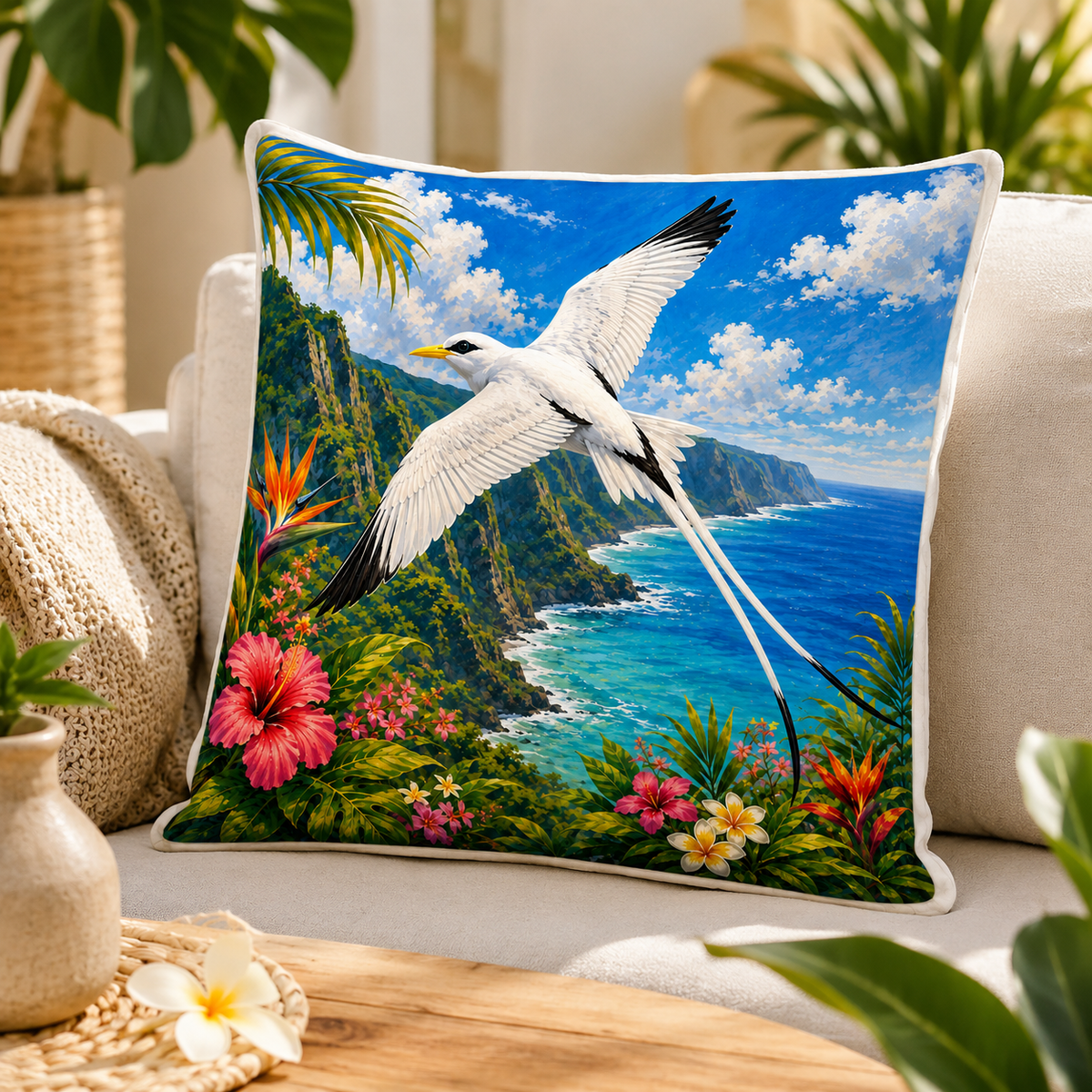 Oreiller paille en queue – 40x40 cm | Nout Pei