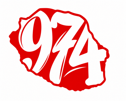 Sticker 974 Île de La Réunion – Vinyle Découpé