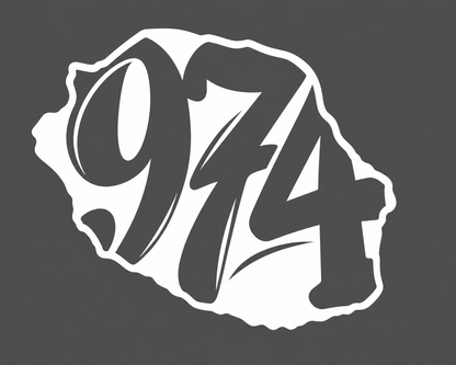 Sticker 974 Île de La Réunion – Vinyle Découpé