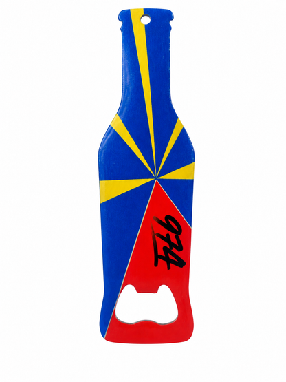 Décapsuleur Bouteille Drapeau de La Réunion 974 – Nout Péi
