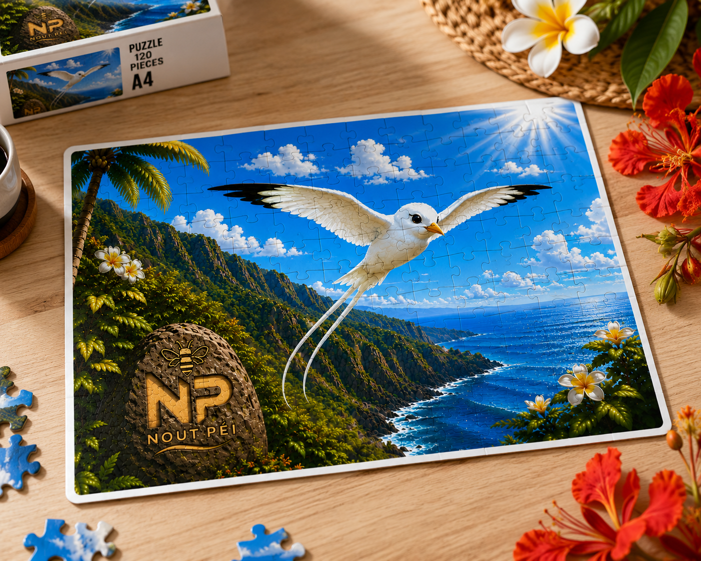 Puzzle 120 pièces – Paille-en-Queue de La Réunion | Édition Nout Péi