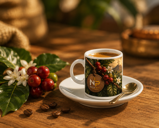 Tasse Expresso 8 oz avec Anse – Édition Bourbon Pointu | Nout Péi