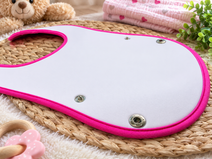 Bavoir bébé personnalisé Ti Hibiscus Rose 🌺 | Nout Péi
