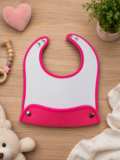 Bavoir bébé personnalisé Ti Hibiscus Rose 🌺 | Nout Péi