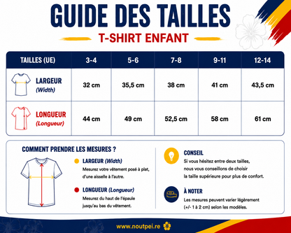T-shirt Enfant Bataille Coq La Réunion | Nout Péi