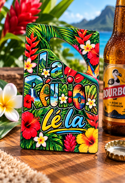 Décapsuleur La Réunion Lé La – Design Tropical & Fleurs Exotiques– Nout Péi
