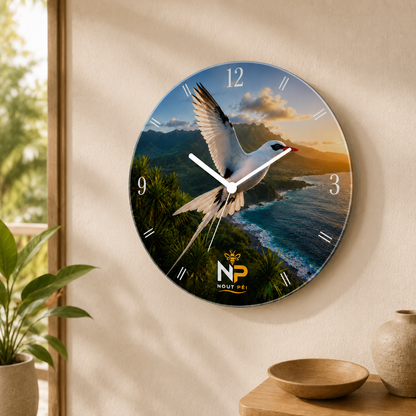 Horloge Murale en Verre  – Édition Paille-en-Queue | Nout Péi