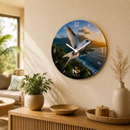 Horloge Murale en Verre  – Édition Paille-en-Queue | Nout Péi