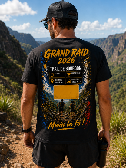 T-shirt Premium Personnalisé Trail de Bourbon 2026 – Grand Raid Réunion | Nout Péi