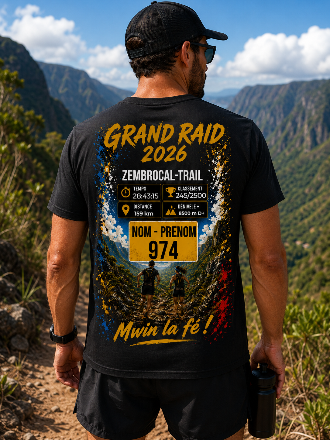 T-shirt Premium Personnalisé Zembrocal Trail 2026 – Grand Raid Réunion | Nout Péi