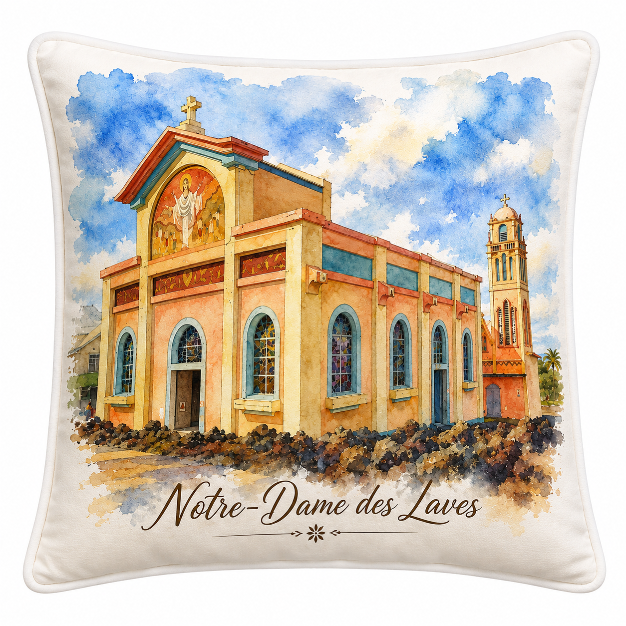 Oreiller Eglise Notre dame des Laves– 40x40 cm | Nout Pei