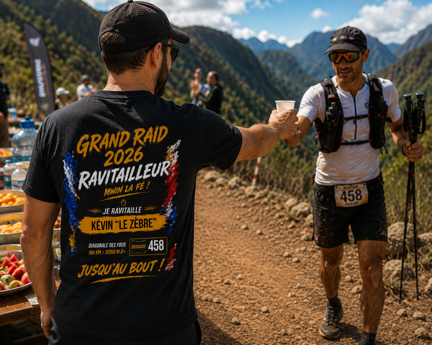 T-shirt Ravitailleur Grand Raid 2026 Diagonale des fous personnalisé | Nout Péi