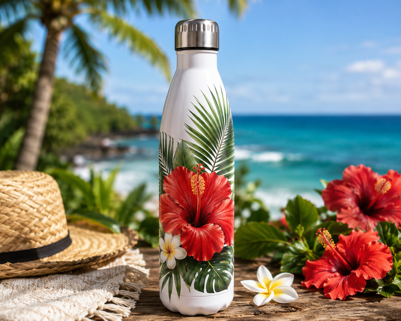 Gourde Isotherme 500 ml – Hibiscus Tropical