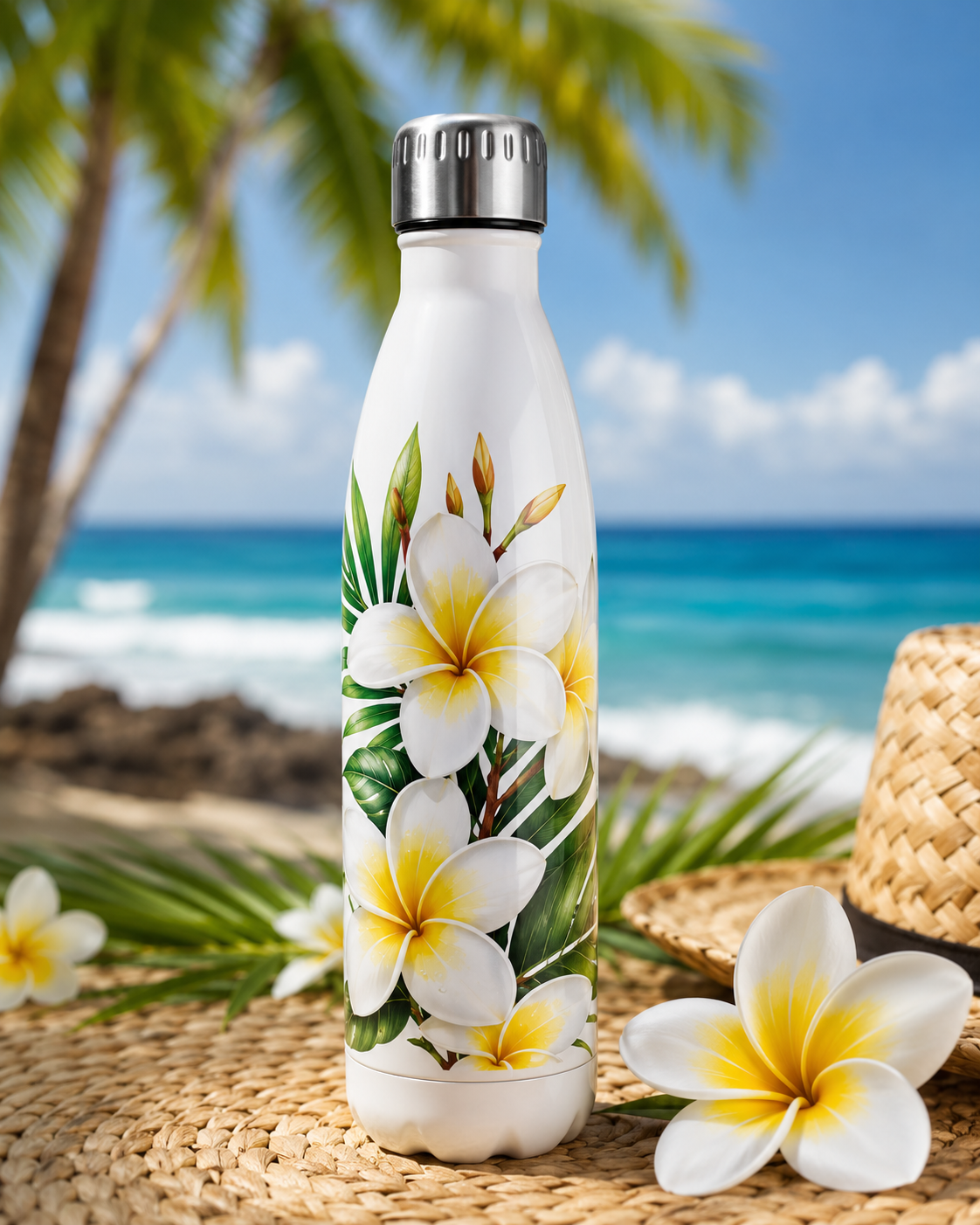 Gourde Isotherme 500 ml – Frangipanier blanc