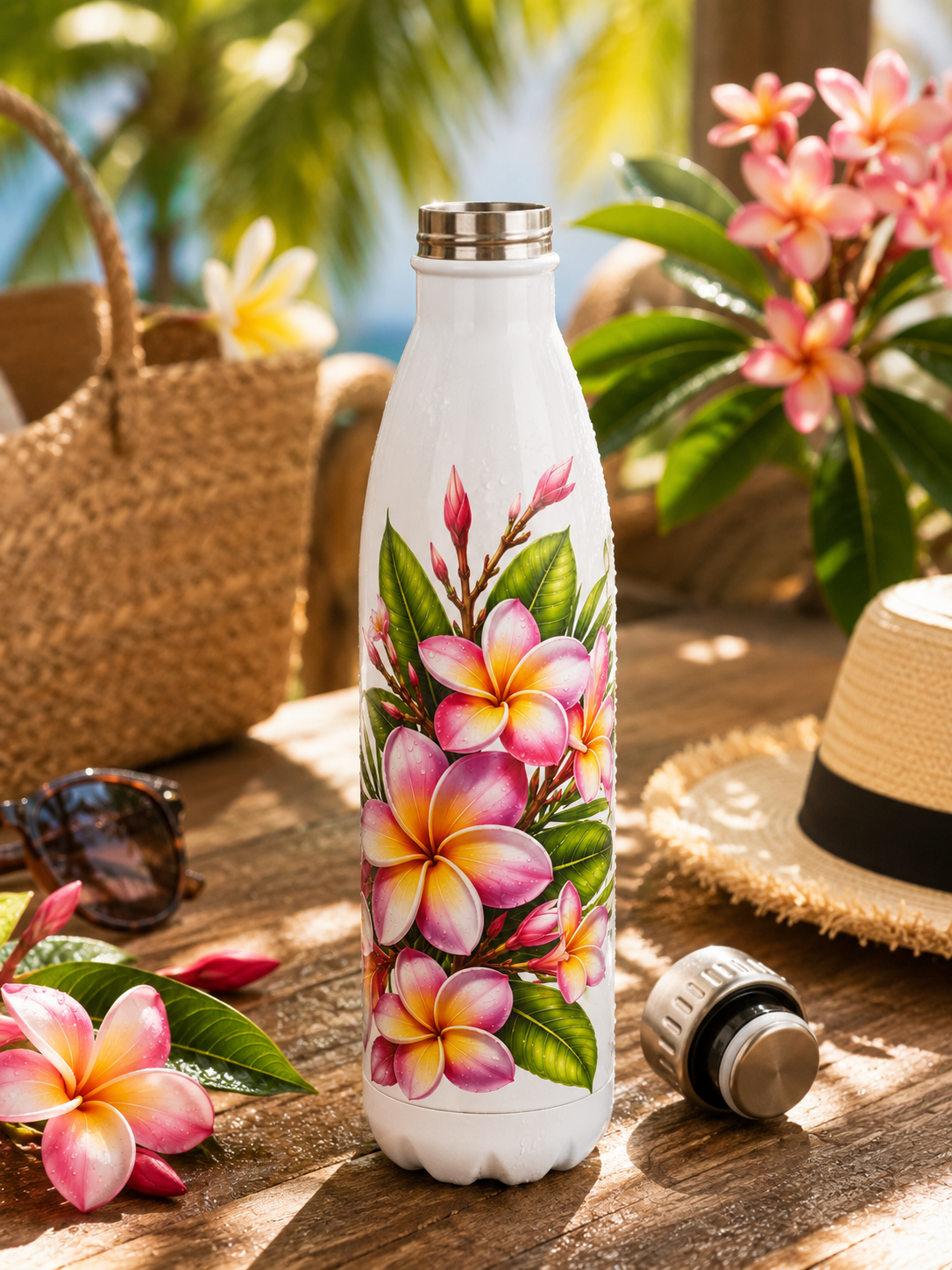 Gourde Isotherme 500 ml – Frangipanier rose
