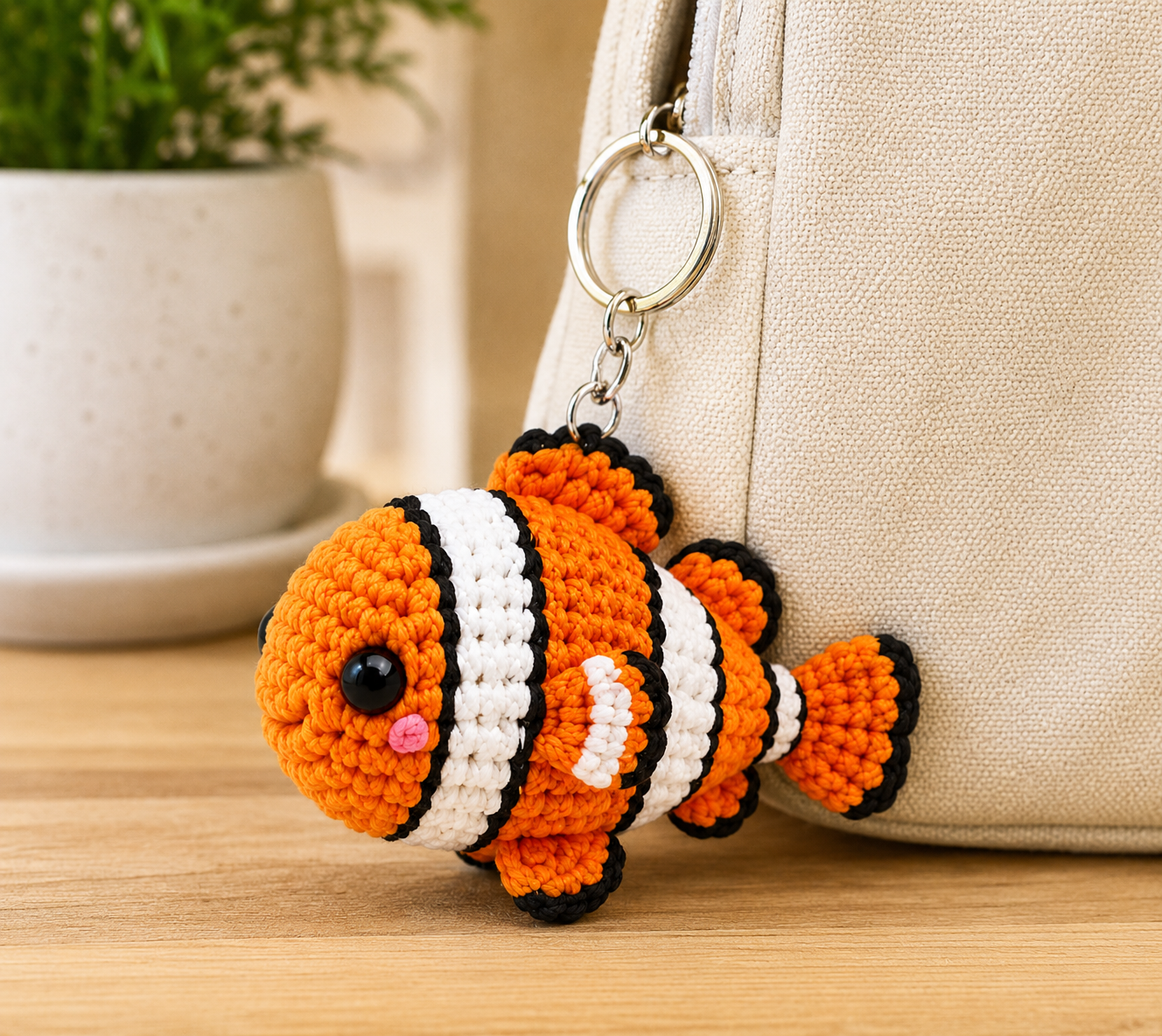 Porte-clés Poisson clown – Fait Main | Collection Les Amis de l'Océan