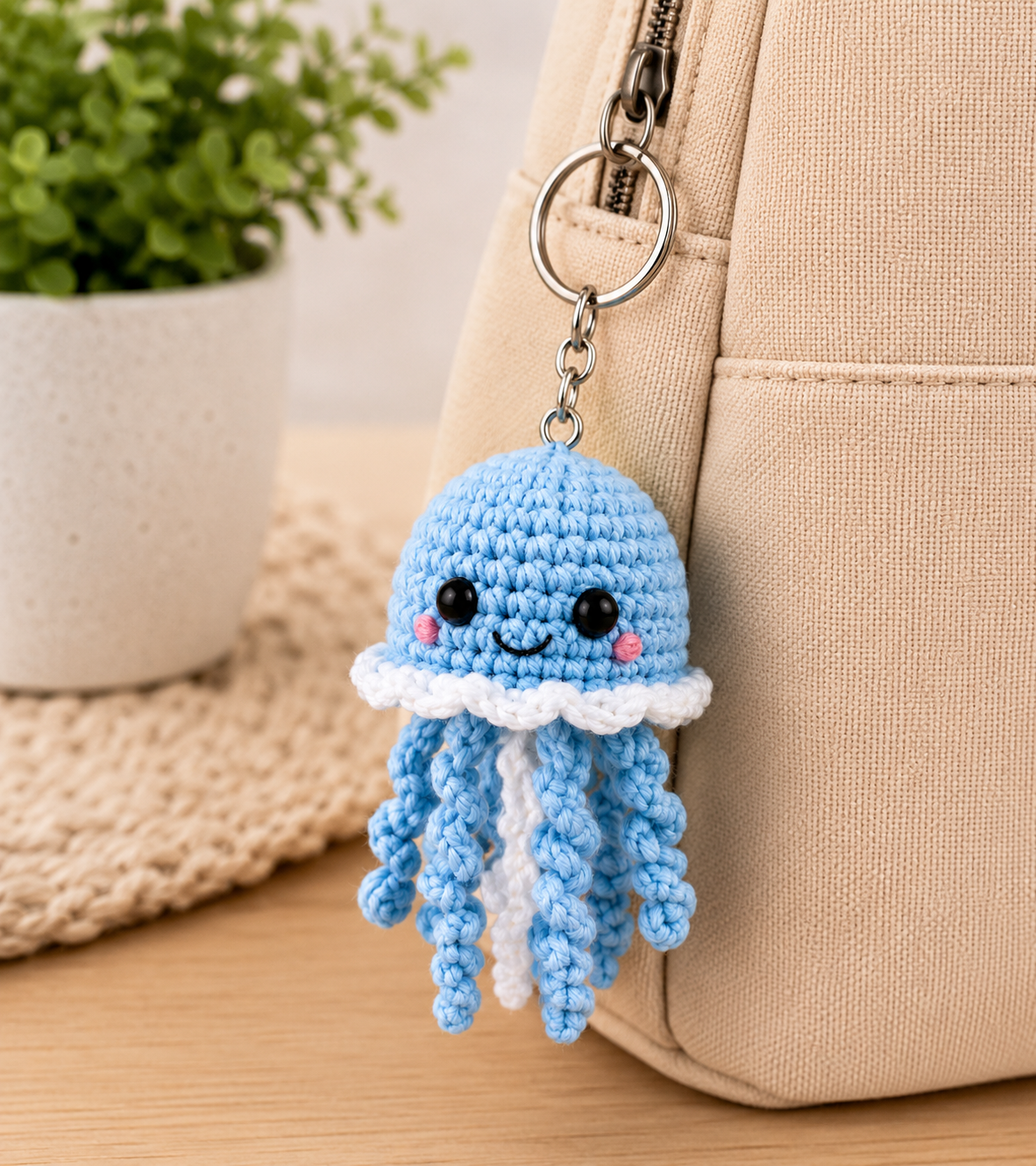 Porte-clés Méduse au Crochet  | Collection Les Amis de l'Océan